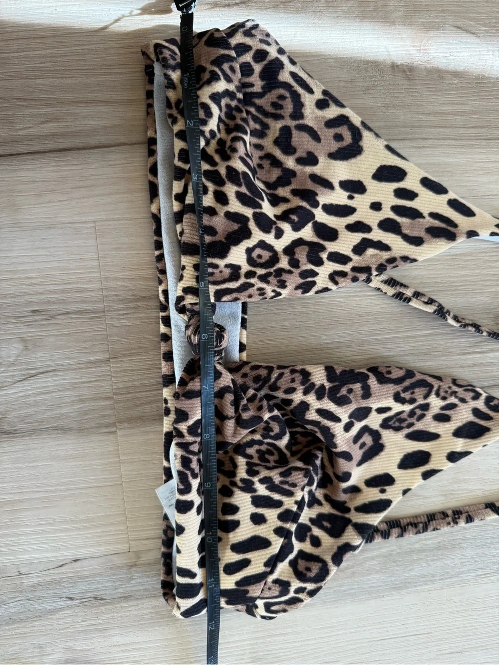 Leopard Print Triangle Bikini Top - Neutral Brown & Black asos medium